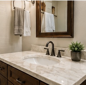 Illustrative cultured marble vanity countertop